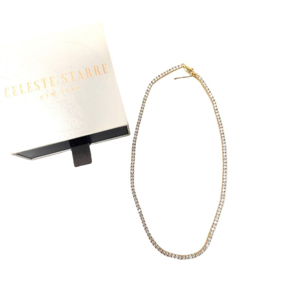 CELESTE STARRE Gold/Diamond Clasp Necklace